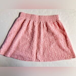 Women’s Floral Lace Overlay Mini Skirt, Size XS, Pink, Lined